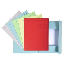 Exacompta - Ref 448000E - Forever Collection - Pre-Printed 3-Flap Folder - 245 x 320mm in Size, Suitable for A4 Documents, Recycled 280gsm Card - Assorted Colours (Pack of 10)
