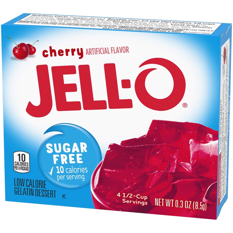 Jell-O Sugar Free Black Cherry Low Calorie Gelatin Dessert 1