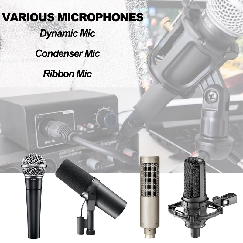 Microphone Preamp, Dynamic and Condenser Mic Pre amp Booster with