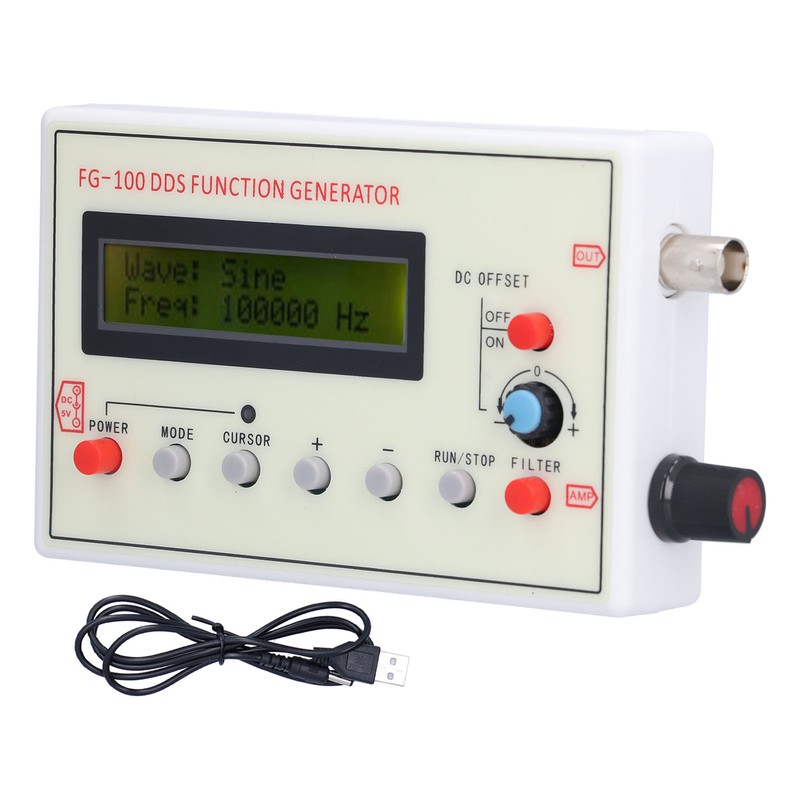 DDS Functional Signal Generator Sine/Square/Sawtooth Triangle Wave FG‑100 1HZ‑500KHZ DC