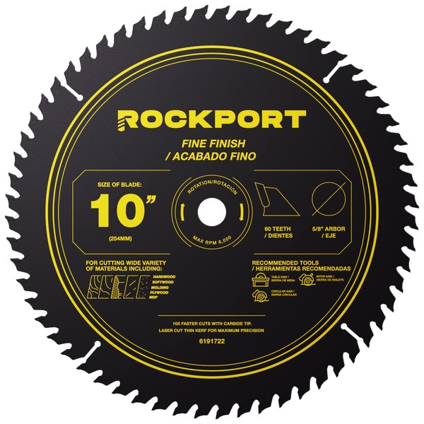 ROCKPORT Table Saw Blades 10 inch 60 Teeth - (1