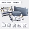 Dintszyayue King Size Comforter Set, 7 Pieces Blue Boho Comforter