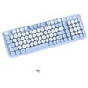 COVEVA Wireless Bluetooth Keyboard, Full Size Retro Round Keycaps(Blue)