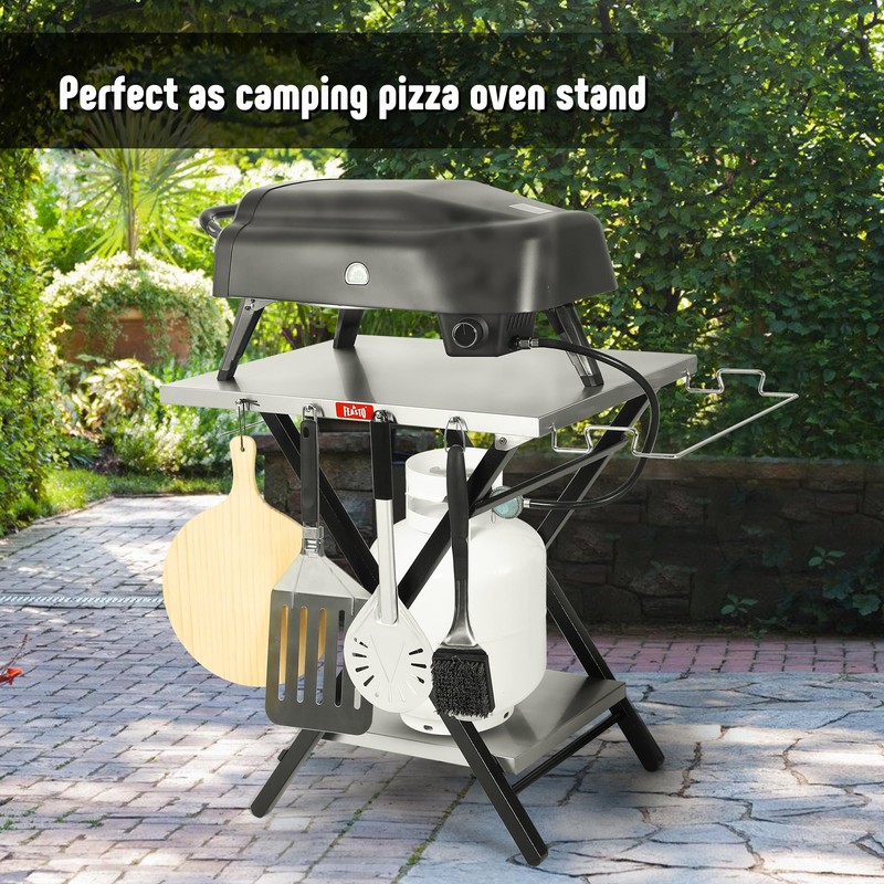 Feasto Outdoor Grill Table, Foldable Pizza Oven Stand & Griddle