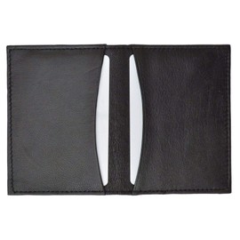 MARSHAL MARSHAL Slim Thin Leather Credit Card ID Mini Wallet Holder Bifold Driver's License Safe