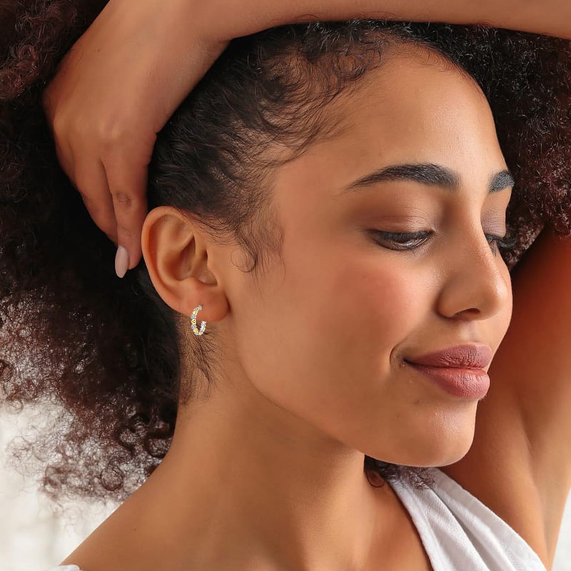 DOA 925 Silver Earrings for Women, Cubic Zirconia Sterling Silver