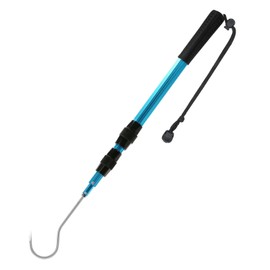 SANLIKE Telescopic Fish Gaff with Stainless Sea Fishing Spear Hook Tackle, Soft Rubber Handle Aluminium Alloy Pole for Saltwater Offshore Ice Tool