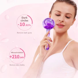 2PCS  Globes Facial Roller Cold Hot Skin Massager Crystal Glass Ball for Redness Soothing Face Wrinkle Remover Beauty Care Tool