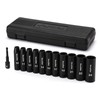 TecoTek 12 Pieces 1/2-Inch Drive Deep 12-Point Metric Impact Socket