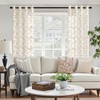 Woaboy Curtains Taupe Leaves Pattern Voile Curtains with Eyelets Living