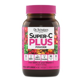 Dr. Schulze's | Super-C Plus Powder | Vitamin C Complex | Clinical Herbal Formula | Dietary Supplement | Immune Support | May Increase Collagen Formation & Iron Absorption | 2 oz Bottle