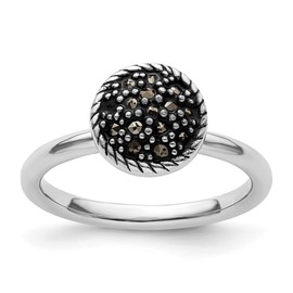 Auriga Fine Jewelry Sterling Silver Stackable Expressions Marcasite Ring Size 7