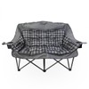 Black Sierra Oversized Plush Padded Camping Sofa, Portable Outdoor Loveseat