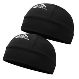 Karsaer G0208 Inner Cap, Set of 2, Sweat Absorbent, Quick Drying, Deodorizing, Antibacterial, Prevents Stuffiness, Breathable, Cooling Inner, One Size Fits Most, Motorcycle, Bicycle, Black