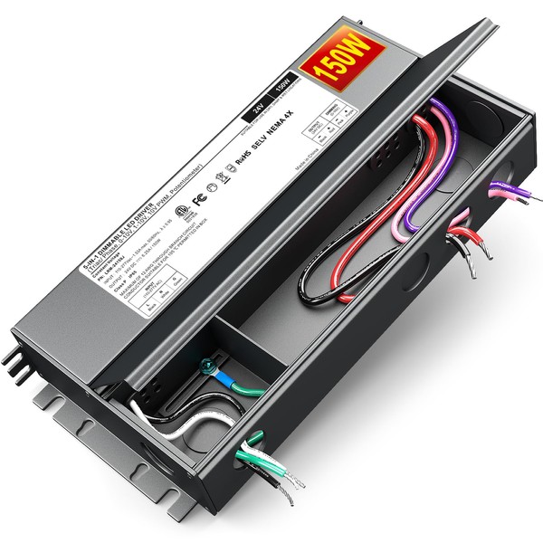Dimmable LED Driver 24V 150W, 5-1 LED Transformer Compatible with