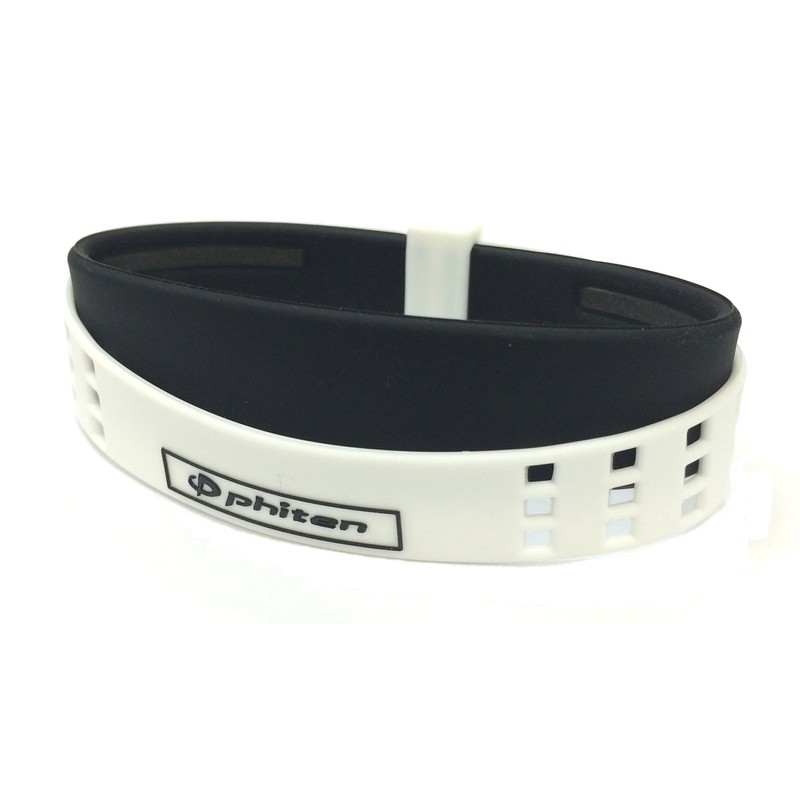 Phiten RAKUWA Bracelet Bracelet S DUO Type White/Black 6.7 inches