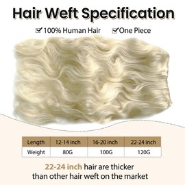 22 Inch Platinum Blonde Sew in Hair Extensions Real Human Hair 120G Body Wave Sew in Bundles Human Hair Curly Real Human Hair Extensions Hair Wefts Brazilian Human Hair Weft Hair Extensions Human Hair