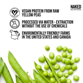 NAKED nutrition Chocolate Naked Pea Protein Isolate - 5Lb Bulk, Plant Based, Vegetarian & Vegan Protein. Easy To Digest, Non-Gmo, Gluten Free, Lactose Free, Soy Free