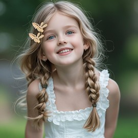 KUMSODE Pack of 6 Rabbit Hair Clips Rhinestone Snap Hair Clip Metal Snap Hair Clips Gold Snap Hair Clips with Rhinestone Shiny Snap Hair Clip for Women