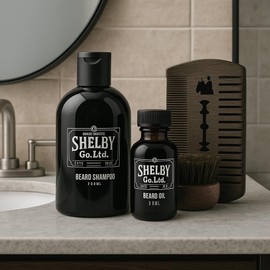 Peaky Blinders Gift Set 250ml Beard Shampoo, 30ml Beard Oil, Beard Comb & Brush