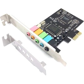 Pardarsey PCIe Sound Card, 5.1 Internal Sound Card for PC Windows 7 with Low Profile Bracket, 3D Stereo PCI-e Audio Card, CMI8738 Chip 32/64 Bit Sound Card PCI Express Adapter