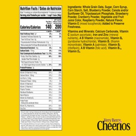 Very Berry Cheerios, Heart Healthy Gluten Free Breakfast Cereal, Made with Whole Grain Oats, Family Size, 18.6 oz