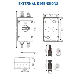 DIHOOL Solar Disconnect Switch 32 Amp DC1200V Isolator with IP66 Waterproof Enclosure for Solar Panels,Batteries,RVs and Boats