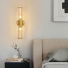 Linour Brushed Gold Wall Sconces Set of 2, Modern Bathroom