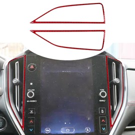 SUNBREATH Carbon Fiber Car Central Control Air Conditioning Vent Sticker Interior Accessories Decoration Compatible with 2023 2022 Subaru WRX 2PCS Red