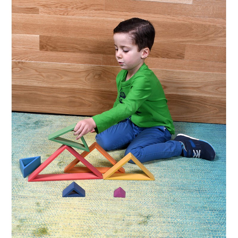 TickiT - 73418 Wooden Rainbow Architect Triangles - Nesting Puzzle