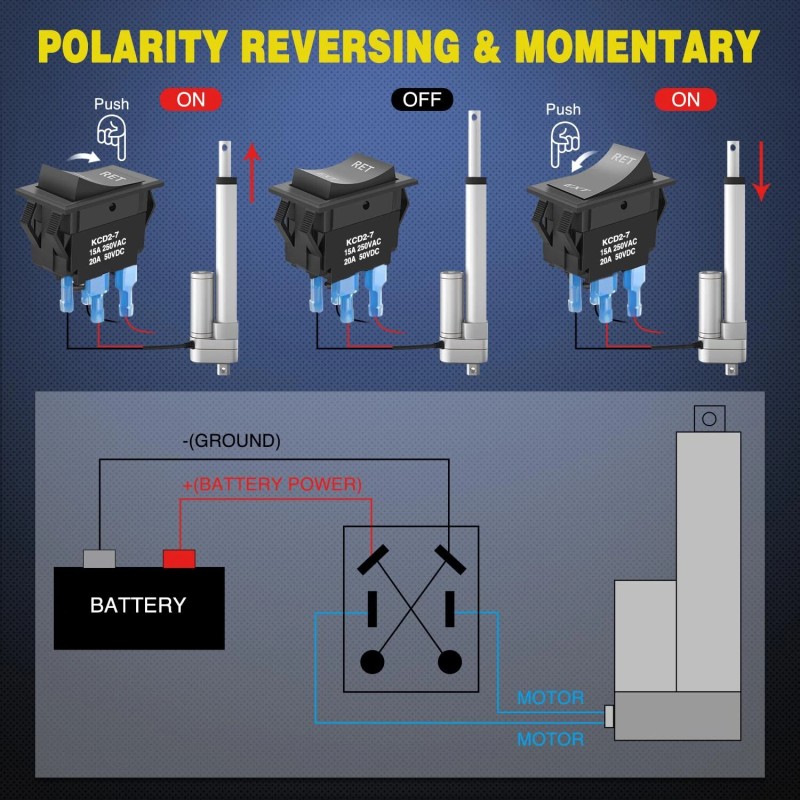 Nilight RET EXT Reverse Polarity Toggle Switches 2PCS On Off