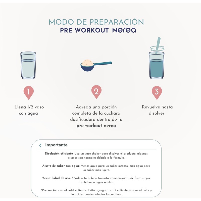 Pre‑Workout NEREA con Creatina Monohidratada – Sabor Frutos Rojos, 30