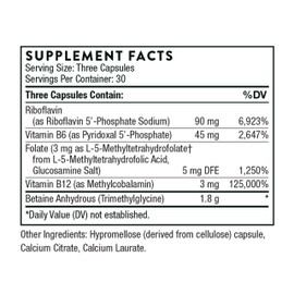THORNE - Methyl-Guard Plus - Active folate (5-MTHF) with Vitamins B2, B6 & B12 - Supports methylation & Healthy Level of homocysteine* - Gluten, Dairy & Soy-Free - 90 Capsules