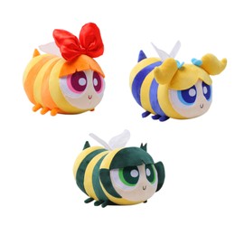 Zcyx0514 Powertopuff Girls Toy Bee Plush Toy Set,7.9-Inch Cute Stuffed Animal Trio for Powertopuff Girls Plush Birthday Decorations, Gifts, and Party Decor
