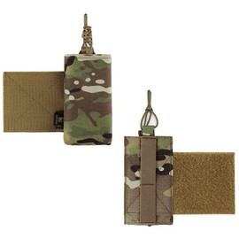 KRYDEX Mag Holder Radio Pouch with Hook and Loop Cummerbund Side Magazine Holster for Tactical Chest Rig Vest 1 Pack (MC)