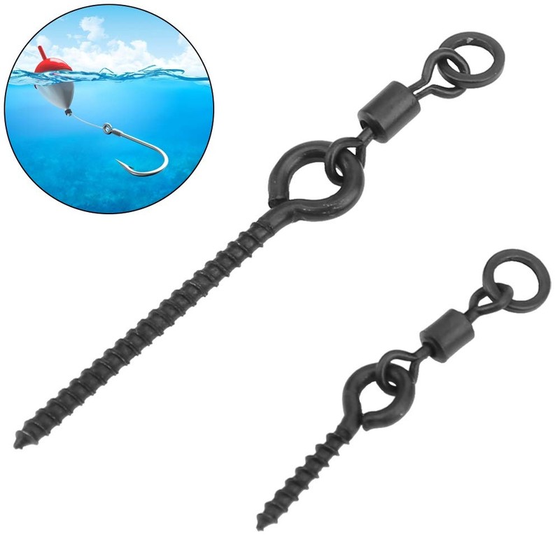 VBESTLIFE Fishing Hook, Stainless Steel Carp with Bait Screw Rotation,