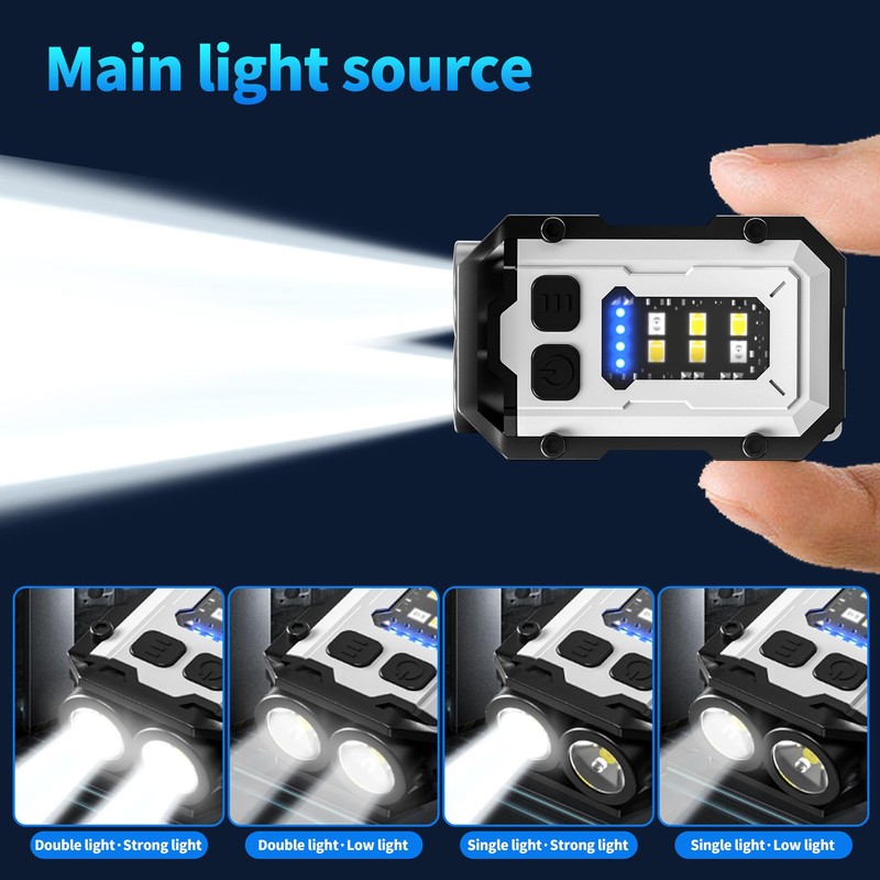 PINSAI 2 Pack Mini Keychain Flashlight with Clip, LED Magnetic