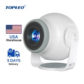 Topleo Portable Home Theater Projector with Android 14 Smart System for Outdoor Cinema Video Android Projectorcolor: White