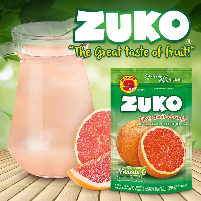 Zuko Grapefruit Powdered Drink Mix Family Pack, No Added Sugar