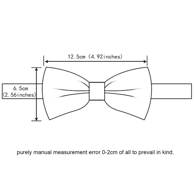 GUSLESON Mens Solid Color Double Fold Pre-tied Bow Tie and