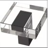 Brainerd P42240W-BCL 1 1/4" Square Modern Cabinet & Drawer Knob Black & Clear