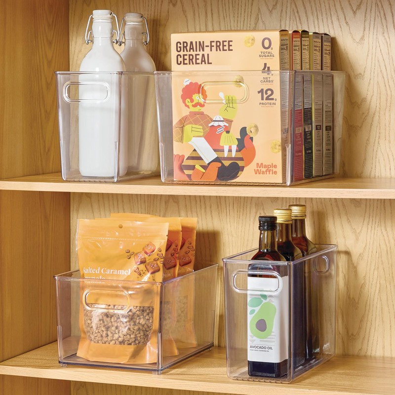 iDesign Stackable Plastic Bathroom Storage Handles-Set of 4-Clear 10.53 x