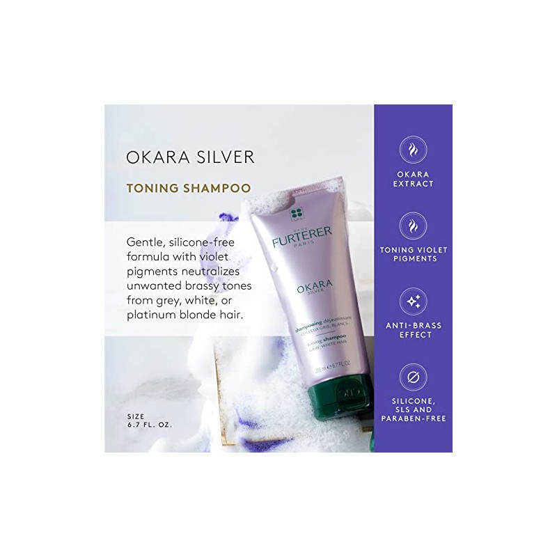Rene Furterer Toning Shampoo, Okara Silver, 6.7 Fl. Oz.