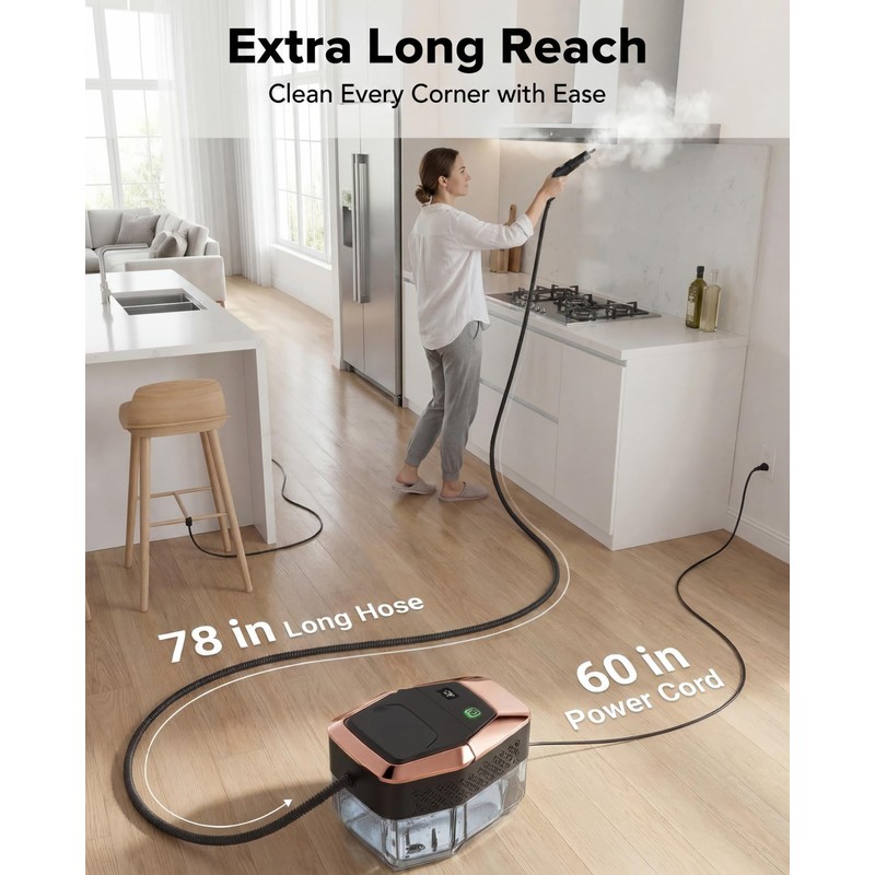 Homeasy Steam Cleaner for Home, 1500W Handheld Steamer for Cleaning