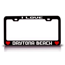Custom Brother - I Love Daytona Beach City Cities Metal Car SUV Truck License Plate Frame Bl o92