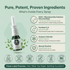 Bulk Essentials NAD+ Spray | 100 Sprays | Nicotinamide Adenine Dinucleotide | NAD+ | 100% Pure & USA Made | 2.5mg Per Spray to Support Wellbeing