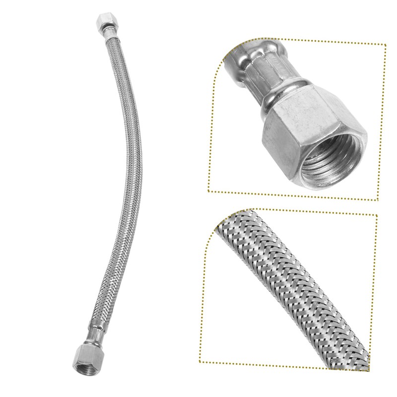 Operitacx 2pcs Stainless Steel Air Compressor Hose Replacement Durable Flexible