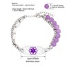 JunyiDIY Emergency Epilepsy Awareness ID Bracelet for Sister, Purple Lepidolire