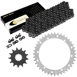 Caltric Black Drive Chain And Sprockets Kit for Yamaha Raptor 660R YFM660R 2001-2005