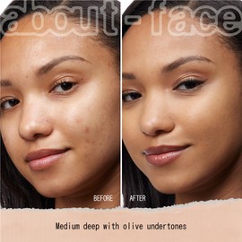 about-face THE PERFORMER Skin-Focused Foundation MD1Olive – Medium Coverage, Long-Wear, Breathable & Buildable Base – Clean, Vegan, Hydrating Formula with Blue Agave & Chlorella – 1.08oz